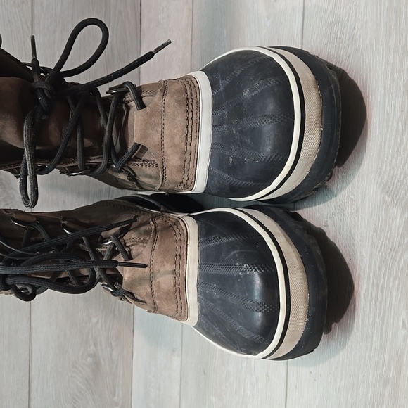 Sorel Mens 40179 Leather Insulated Line Duck Rubber Winter Boots Shoes Sz 9 - Picture 4 of 13